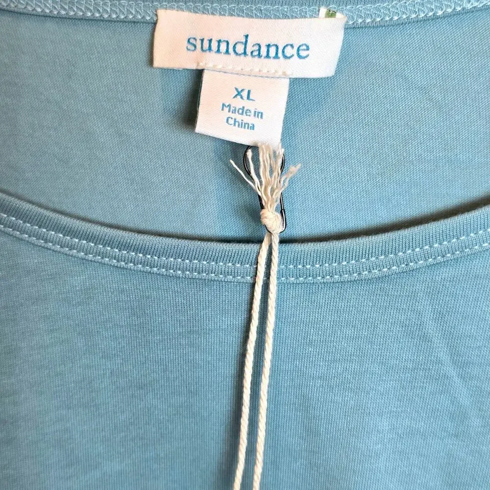 Sundance‎ Cascading Puff Long Sleeve Top Sz XL Green Blue Raglan Pullover Top - Picture 3 of 9